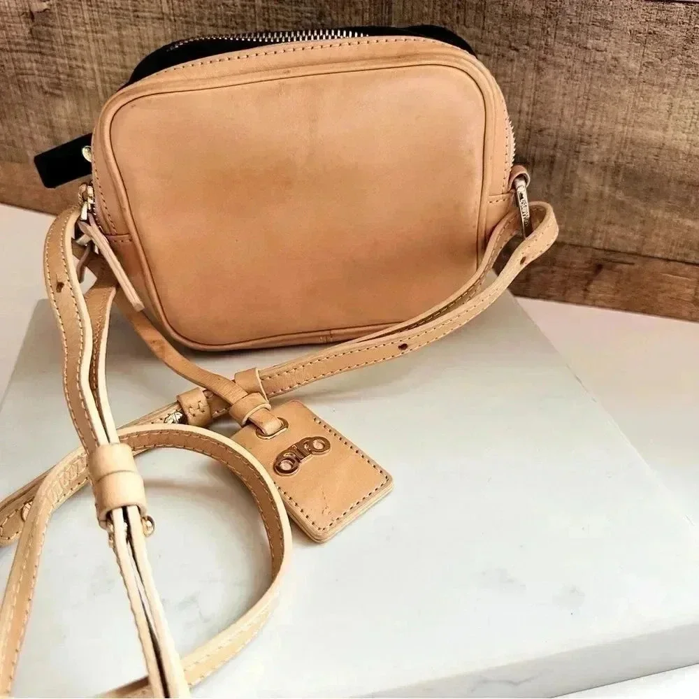 Rovimoss Mini Square Leather Mini Color Block Crossbody Bag